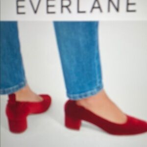 Red Block Heel Shoes